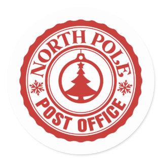 North Pole Post Office Classic Round Sticker