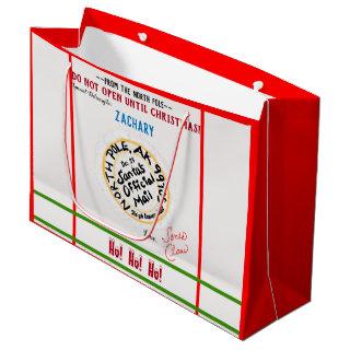 North Pole Stamp Do Not Open Until Christmas Large Gift Bag