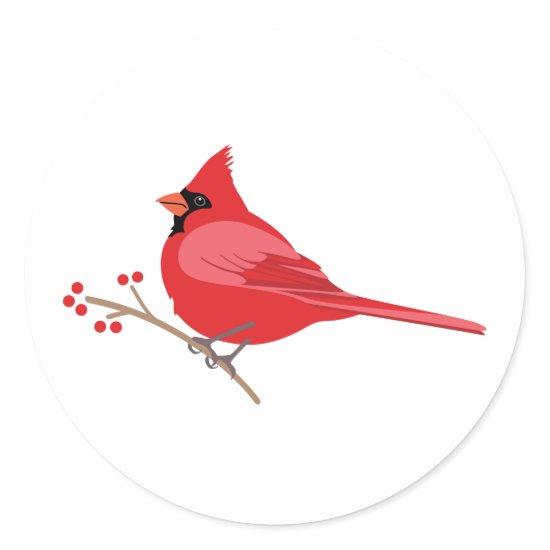 Northern Cardinal Classic Round Sticker