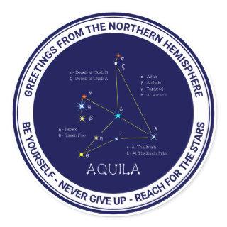 Northern Hemisphere Constellation Aquila Classic Round Sticker