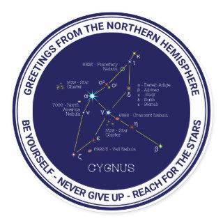 Northern Hemisphere Constellation Cygnus Classic Round Sticker
