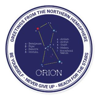 Northern Hemisphere Constellation Orion Classic Round Sticker