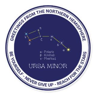 Northern Hemisphere Constellation Ursa Minor Classic Round Sticker