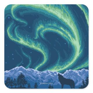 Northern Lights - Denali National Park, Alaska Square Sticker