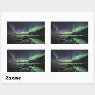 Northern Lights Norway Rectangular Sticker