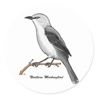 NORTHERN MOCKINGBIRD CLASSIC ROUND STICKER