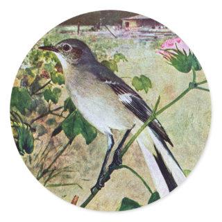 Northern Mockingbird Classic Round Sticker