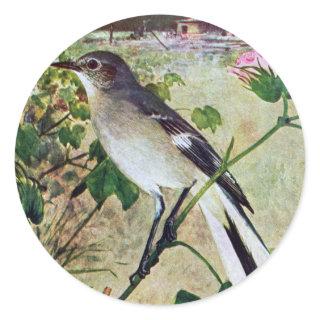 Northern Mockingbird Classic Round Sticker