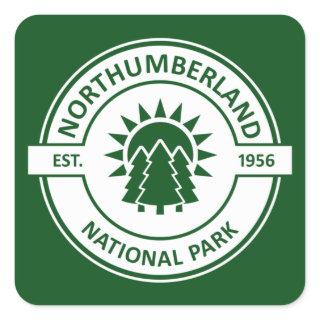 Northumberland National Park Sun Trees Square Sticker