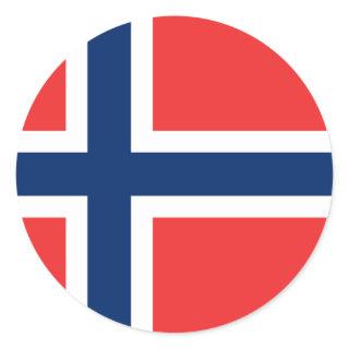 Norway flag classic round sticker