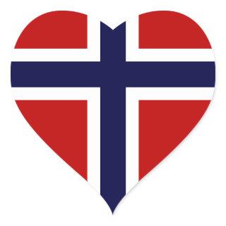 Norwegian Flag - Kongeriket Norge - Norsk Flagg Heart Sticker