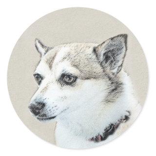 Norwegian Lundehund Painting - Original Dog Art Classic Round Sticker