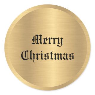 Nostalgic Old Style Merry Christmas Text Vintage Classic Round Sticker