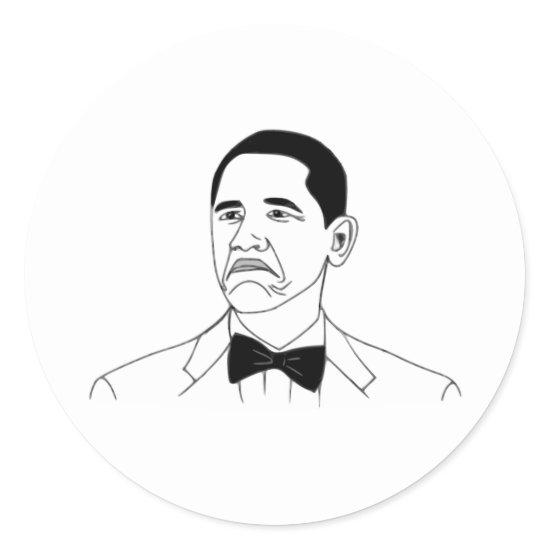 Not Bad Barack Obama Rage Face Meme Classic Round Sticker