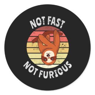 Not Fast Not Furious sloth Classic Round Sticker