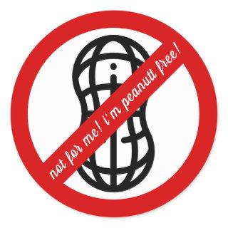 Not for me, i'm peanut free! Kids Allergy Alert Classic Round Sticker