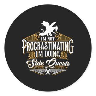 Not Procrastinating Side Quests Classic Round Sticker