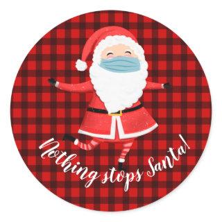 nothing stops santa gift wrap sticker
