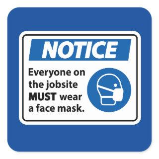 Notice | Face Mask Square Sticker