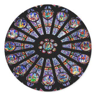 Notre-Dame Cathedral Colorful Stained Glass Classic Round Sticker