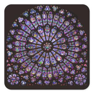 Notre Dame Cathedral Paris Rose Window Square Sticker