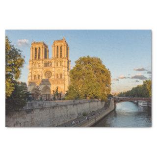 Notre Dame de Paris at Golden Hour - Paris, France Tissue Paper