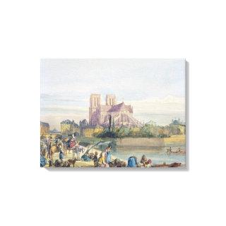 Notre Dame, Paris (w/c on paper) Canvas Print