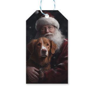 Nova Scotia Duck Toller With Santa Claus Festive Gift Tags