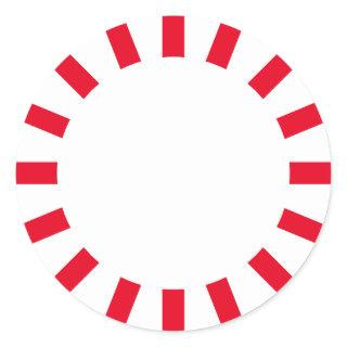 Novelty Red and White Peppermint Candy Classic Round Sticker