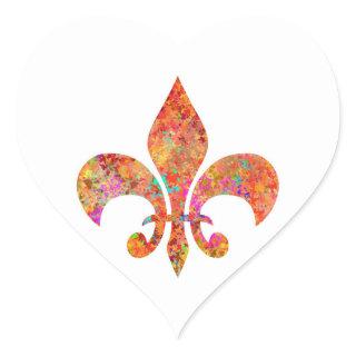 NOVINO Fleur-de-Lis Heart Sticker