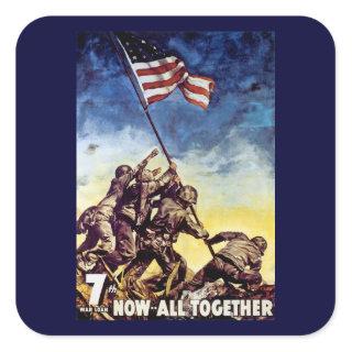 Now All Together ~ Iwo Jima Square Sticker