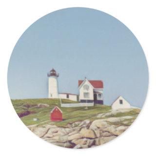 Nubble Lighthouse Classic Round Sticker