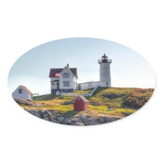 Nubble Lighthouse Oval Sticker