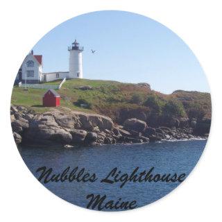 Nubbles Lighthouse-Maine Classic Round Sticker
