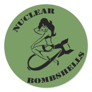 Nuclear Bombshells Support Display Device Classic Round Sticker