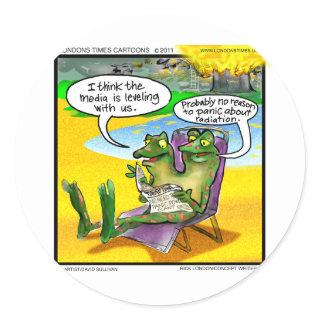 Nuclear Neighbors (Twin Frogs) Funny Gifts & Cards Classic Round Sticker
