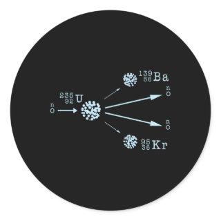 Nuclear Power Fission Fusion Uranium Physics Energ Classic Round Sticker