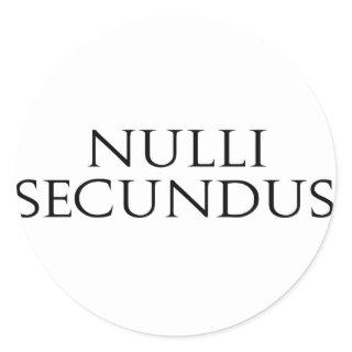 Nulli Secundus Classic Round Sticker