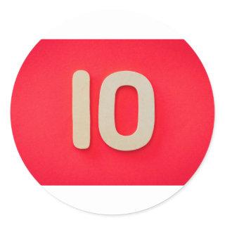 NUMBER 10 CLASSIC ROUND STICKER