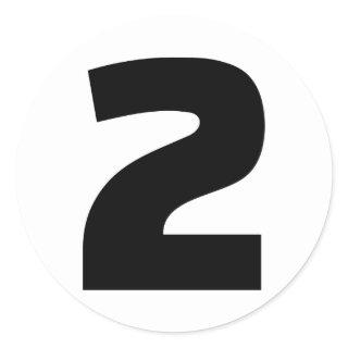 Number 2 two classic round sticker