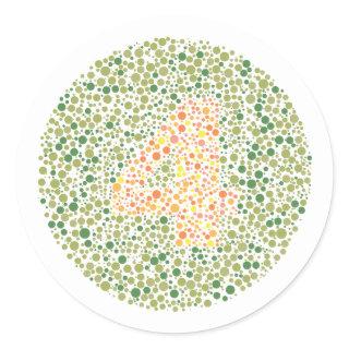 Number 4 Ishihara Test Circle Classic Round Sticker
