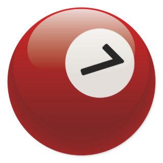 NUMBER 7 BILLIARDS BALL CLASSIC ROUND STICKER