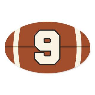 Number 9 Football Sticker
