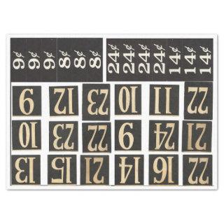 Numbered Junk Journal Elements Tissue Paper