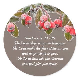 Numbers 6 24-26 The Lord bless you and keep you Classic Round Sticker