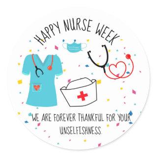 Nurse appreciation week sticker, nurse children cl classic round sticker