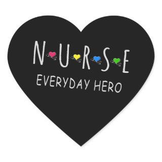 Nurse Everyday Hero Heart Sticker
