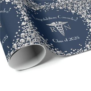 Nurse Nursing School Graduation Navy Blue Silver