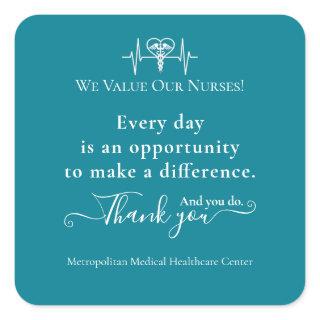 Nurses Appreciation Week Healthcare Symbol Bulk Square Sticker