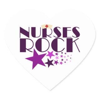 Nurses Rock Heart Sticker